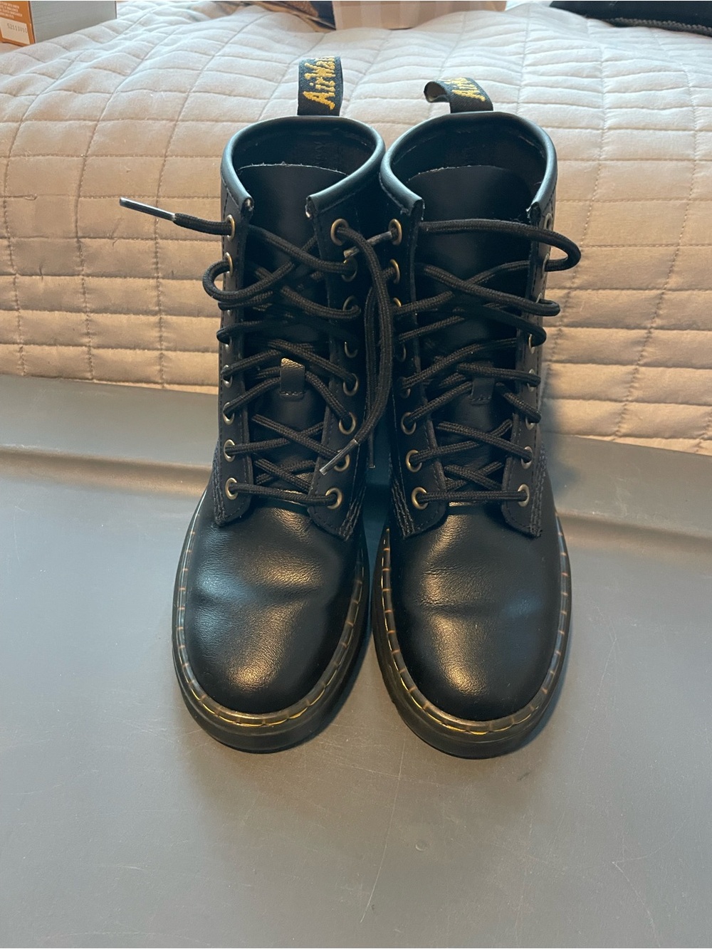 Dr. Martens Black Leather Lace-Up Combat Boots